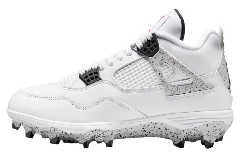 Size 9 Nike Men's Air Jordan 4 Retro TD Football Cleats White Cement